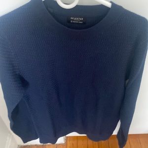 Selected Homme long sleeve knitted sweater navy blue